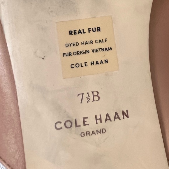 Cole Haan Leather Authentic Fur Leopard Print Mules Flats - Women’s 7.5 - Picture 6 of 10